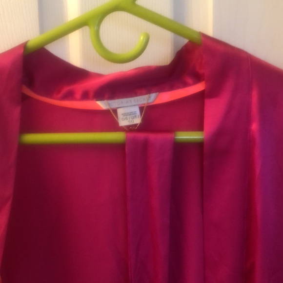 Victoria secret pink faux silk satin lingerie robe night sexy bridal holiday - Picture 4 of 7